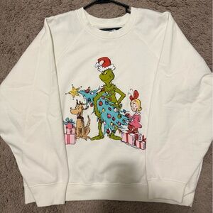 Old Navy Women’s Grinch Crewneck - White